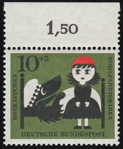 341 Wohn Grimm 10+5 Pf Coffre-fort rouge ** Haut 7 trous