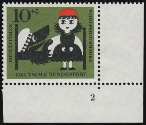 341 Wohlfahrt Grimm 10+5 Pf Rotkäppchen ** FN2 Zähnung dg-1