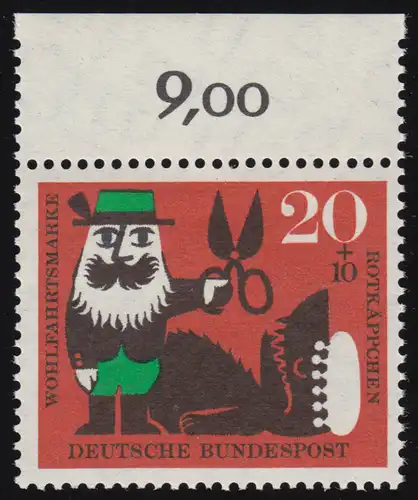 342 Wohlfahrt Grimm 20+10 Pf Rotkäppchen ** Oberrand 7 Löcher