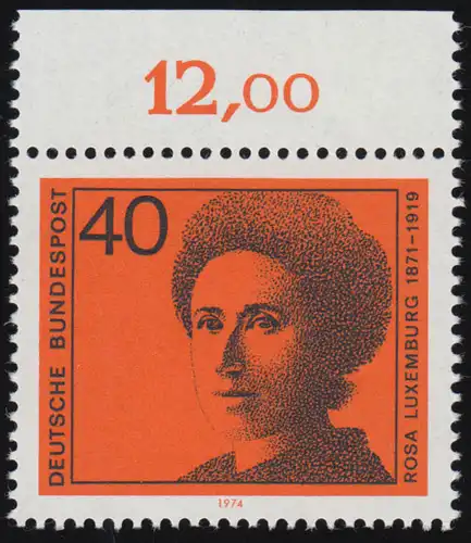 794 Deutsche Frauen 40 Pf Rosa Luxemburg ** Oberrand