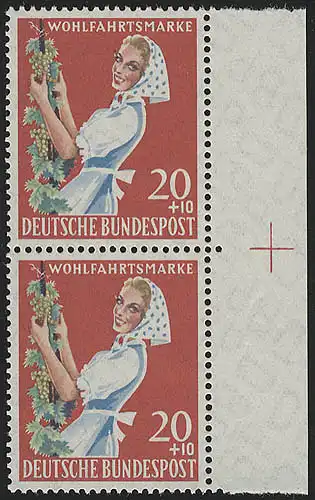 299 Agriculture 20+10 Pf ** Passer-croix, paire à droite 1 trou de décantation