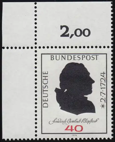809 Friedrich Gottlieb Klopstock ** Ecke o.l.