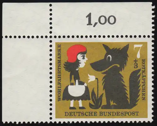 340 Wund Grimm 7+3 Pf Capoulet rouge ** coin o.l. Dg-dg