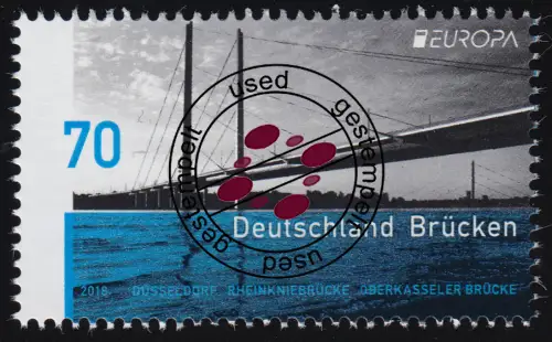 3383 EUROPA - Brücken: Rheinkniebrücke von Düsseldorf, O