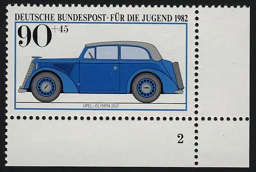 1126 Jugend Kraftfahrzeuge 90+45 Pf ** FN2