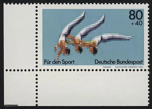 1172 Aide sportive Festival de gymnastique 80+40 Pf ** Coin et l.