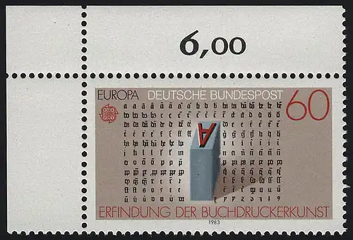 1175 Europa menschlicher Geist 60 Pf ** Ecke o.l.