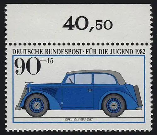 1126 Jugend Kraftfahrzeuge 90+45 Pf ** Oberrand