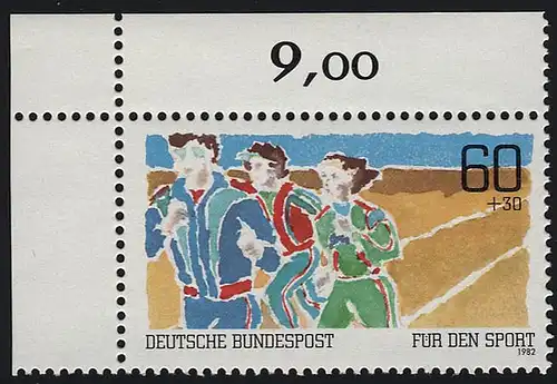 1127 Sporthilfe 60+30 Pf Dauerlauf ** Ecke o.l.