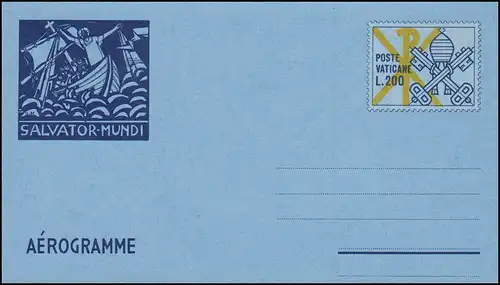 Luftpostleichtbrief 15 Papstwappen Christus im Boot SALVATOR MUNDI 1978, **