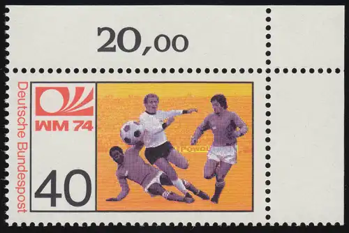 812 Coupe du monde de football 40 Pf ** coin o.r.