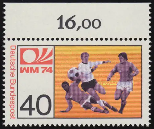 812 Coupe du monde de football 40 Pf ** Oberrand