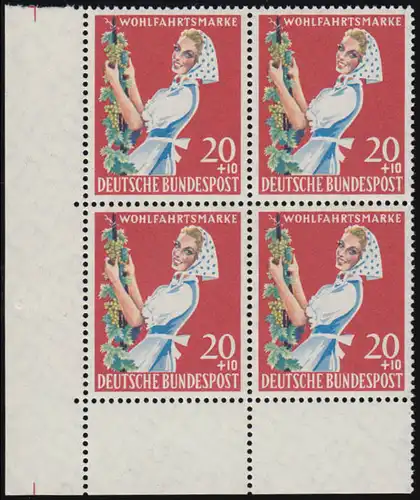 299 Landwirtschaft 20+10 Pf Winzerin ** Eck-Vbl u.l. Zähnung 1-dg +