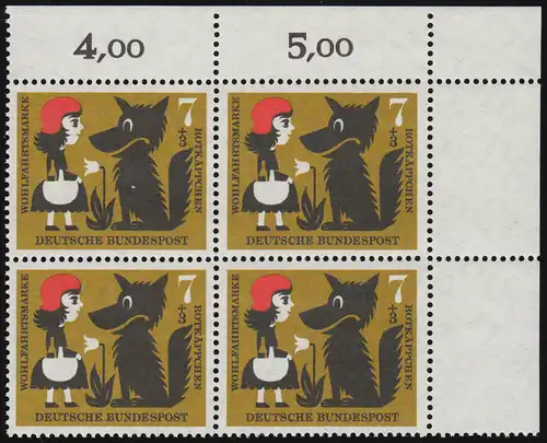 340 Wund Grimm 7+3 Pf Capoulet rouge ** Eck-Vbl o.r. Dg-7