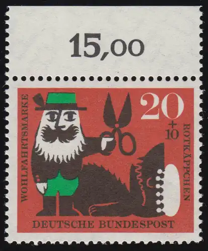 342 Wohn Grimm 20+10 Pf Coffre-fort rouge ** En bordure supérieure d'une dosse