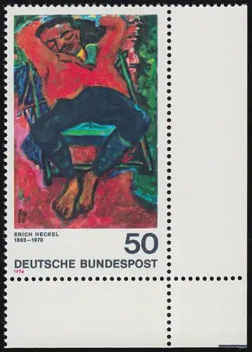 817 Expressionnisme 50 Pf Heckel ** Coin et r.