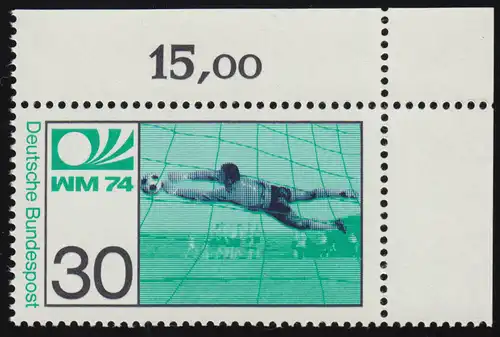 811 Coupe du monde de football 30 Pf ** coin o.r.