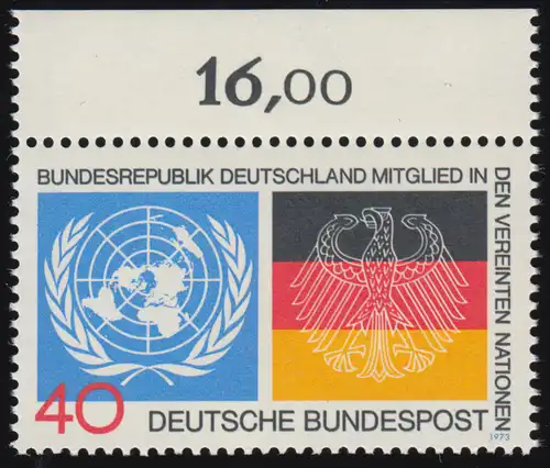 781 Deutschland UNO ** Oberrand