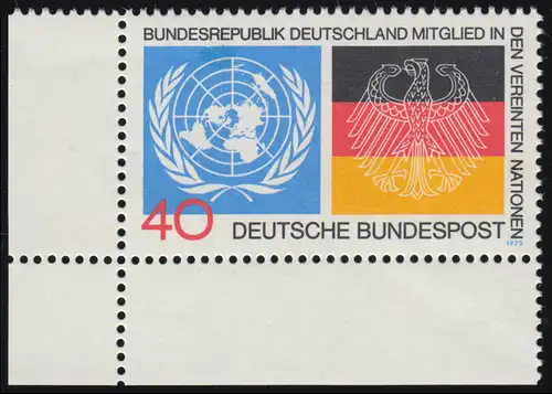 Allemagne UNO ** Coin u.l. / Arc-en-ciel en bas à gauche