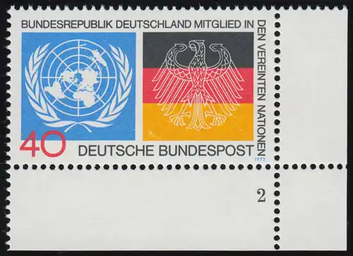 781 Deutschland UNO ** FN2 - Bogenecke Formnummer 2