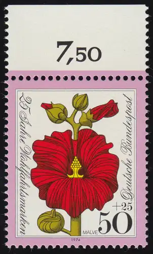 820 Wohnf Fleurs 50+25 Pf Malve ** Oberrand