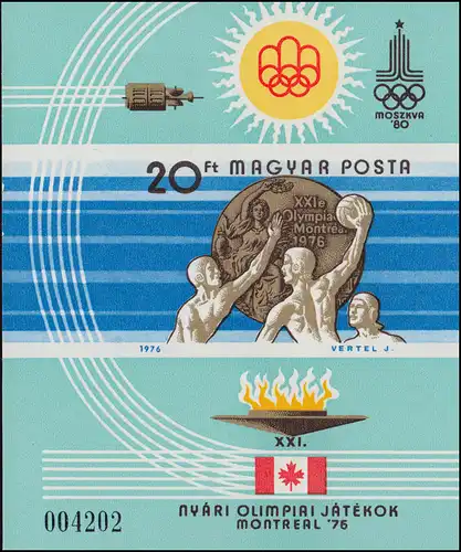 Bloc 122B vainqueur olympique au ballon d'eau de Montréal 1976, bloc non-denté **