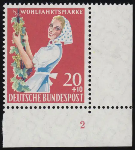 299 Landwirtschaft 20+10 Pf Winzerin ** FN2 Zähnung dg-1