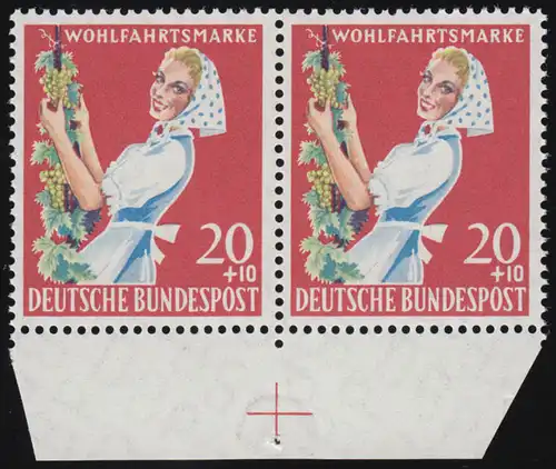 299 Agriculture 20+10 Pf ** Passer-croix, paire en bas 1 trou de décantation