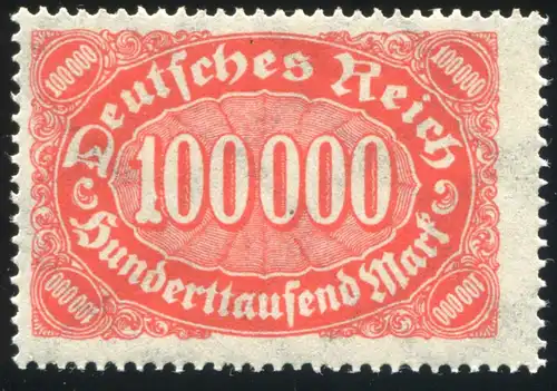 257III Infla 100000 Mark: Ausbuchtung unten an der 1, Feld 9, postfrisch **