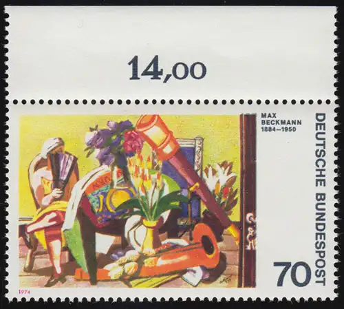 822 Expressionismus 70 Pf Beckmann ** Oberrand