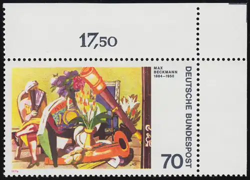 822 Expressionnisme 70 Pf Beckmann ** Coin o.r.