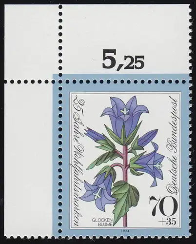 821 Bien-être fleurs 70+35 Pf fleur de cloche ** coin o.l.