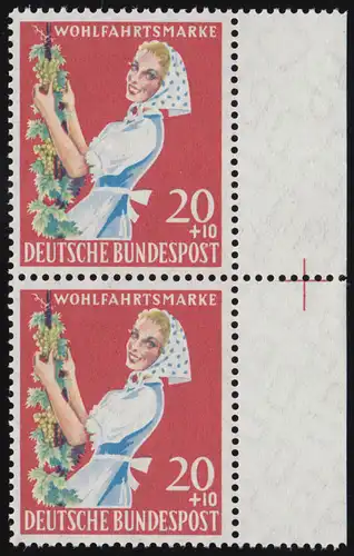 299 Landwirtschaft 20+10 Pf ** Passerkreuz, Paar rechts durchgezähnt