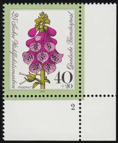 819 Belle-Sauvegarde Fleurs 40+20 Pf Chapeau rouge ** FN2