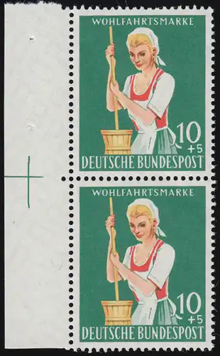 298 Agriculture 10+5 Pf ** Passer-croix, paire gauche 1 trou de décantation