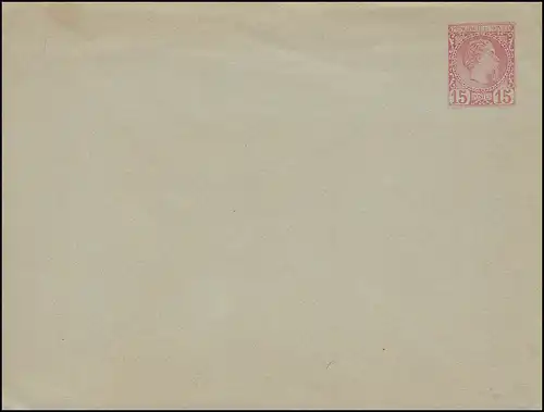 Monaco Umschlag 3 Fürst Charles 15 Centimes, ungebraucht, kleine Mängel