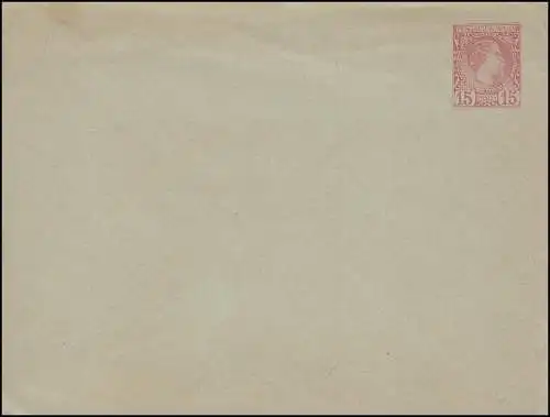 Monaco Umschlag 3 Fürst Charles 15 Centimes, ungebraucht, kleine Mängel