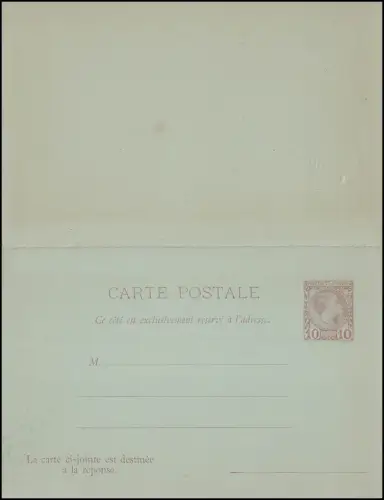 Monaco Carte postale 5 Prince Charles Double carte 10/10 C. inutilisé, petits défauts