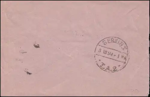 Rohrpost-Umschlag RU 3 Adler 30 Pf BERLIN P62 (R38) 3.3.1894 an Berliner Börse