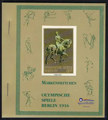 Aide sportive Impression spéciale Olympia Berlin 1916 Carnets de marques FAKSIMILE **