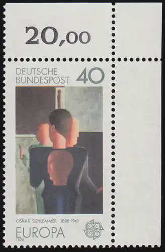 840 Europe 40 Pf Peintures ** Coin o.r.