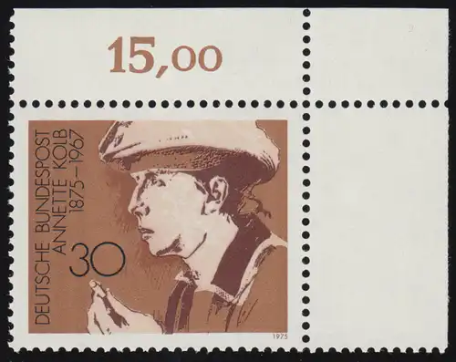 826 Deutsche Frauen 30 Pf Annette Kolb ** Ecke o.r.