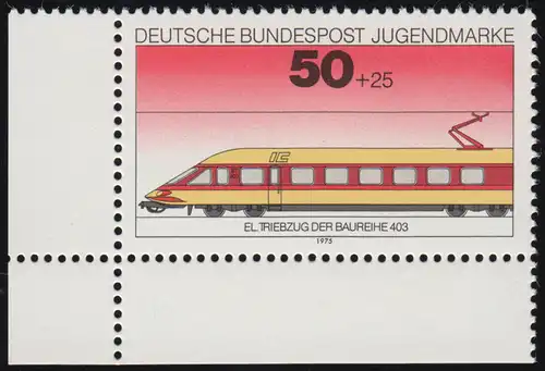 838 Jugend Lokomotiven 50+25 Pf ** Ecke u.l.
