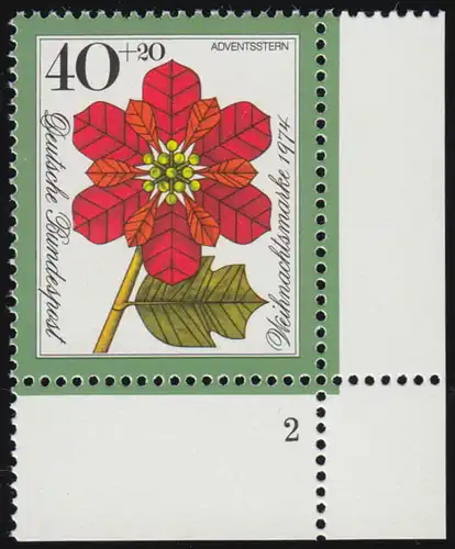 824 Weihnachten 40+20 Pf Weihnachtsstern ** FN2
