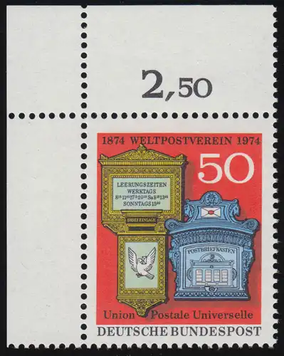 825 Club postal mondial ** Coin o.l.