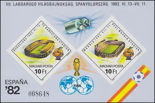 Block 155B Fußball-Weltmeisterschaft Spanien 1982, Block ungezähnt **