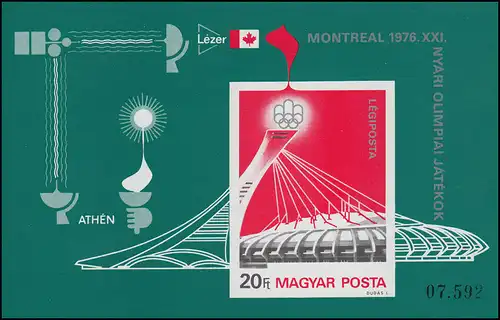 Block 119B Olympia Sommerspiele Montreal 1976, Block ungezähnt **