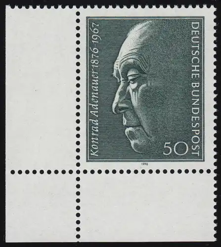 876 Konrad Adenauer ** Coin et l.