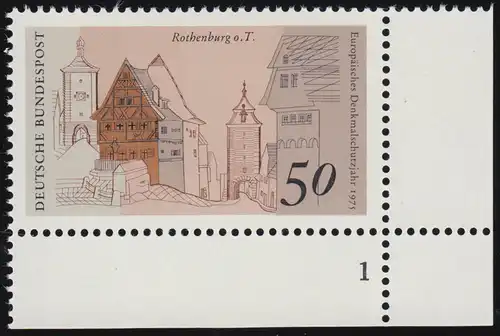 861 Europa 50 Pf Rothenburg/Tauber ** FN1