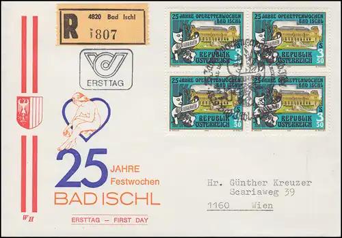 Österreich 25 Jahre Operettenwochen Schmuck-R-FDC Bad Ischl 1985
